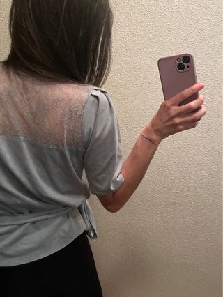 Blusa azul - Top anudado