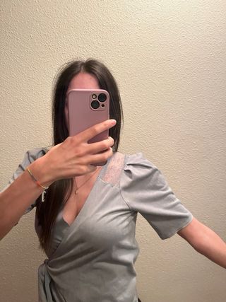 Blusa azul - Top anudado
