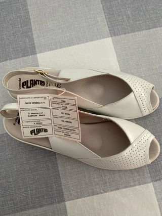 Sandalias Anatomic piel - blanco y azul marino