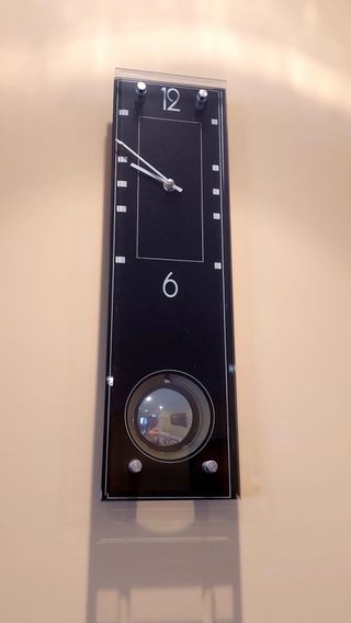 Reloj pared Moderno - Cristal Negro