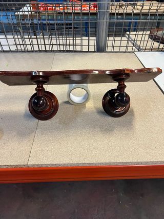 Armario madera baño - marrón, estanteria y espejo