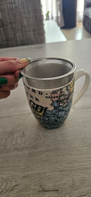 Taza té vintage mapa mundo