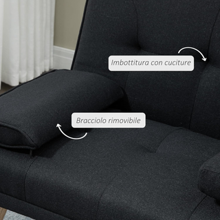 Divano Letto 3 Posti con 2 Braccioli Rimovibili e