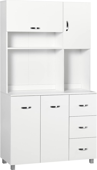 Credenza Alta Moderna con Cassetti e Armadietti, M