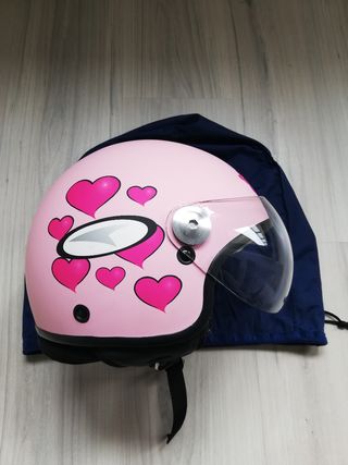 Casco moto Axo jet rosa talla M