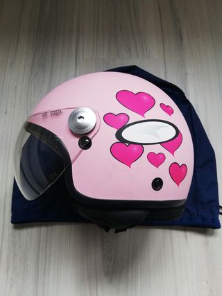 Casco moto Axo jet rosa talla M