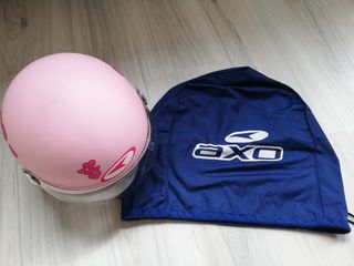 Casco moto Axo jet rosa talla M