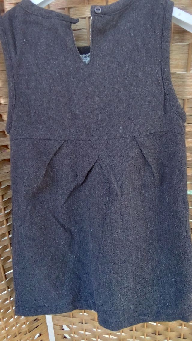 Vestido menina 4-5 anos - Cinza/Preto