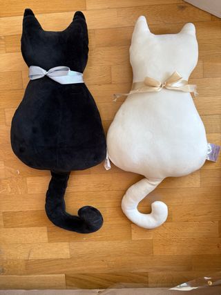 2 Cojines Gato - Negro y Blanco