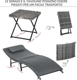 Set 2 Lettini Prendisole Richiudibili, Sdraio da G