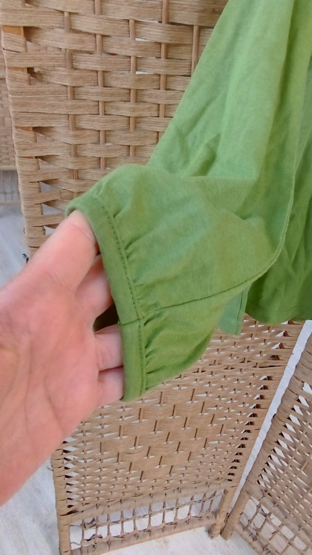 Blusa manga comprida verde - 7-8 anos