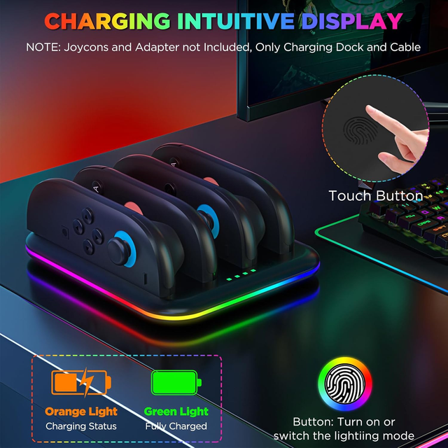 Base carga RGB 4 Joycons Switch 2