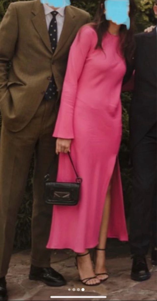 Abito lungo Massimo Dutti fucsia