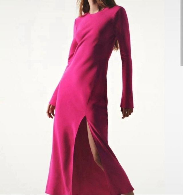 Abito lungo Massimo Dutti fucsia