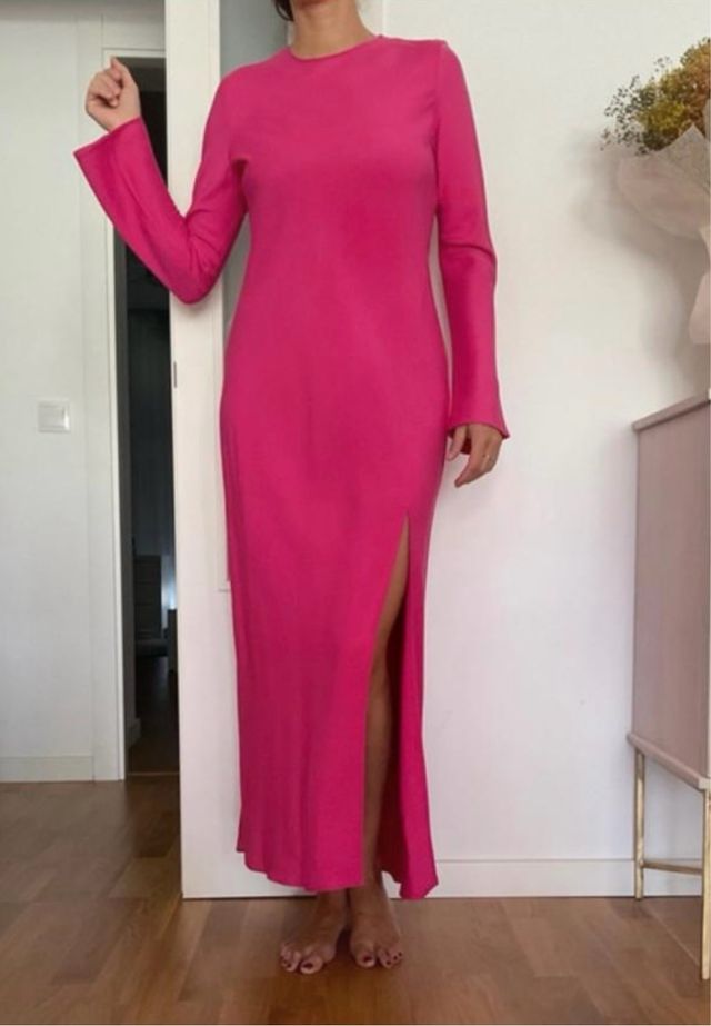 Abito lungo Massimo Dutti fucsia