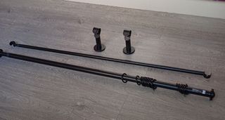 Barra cortina doble extensible Ikea negra 120-210