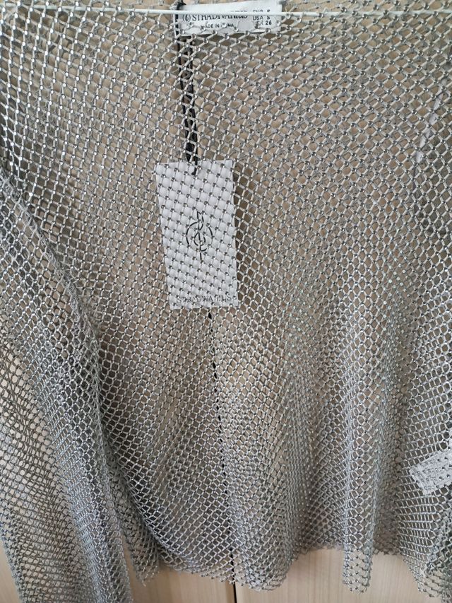 Top rejilla Stradivarius plata - T-S