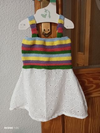 Vestido crochet niña multicolor
