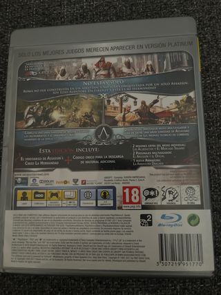 PS3 Assassin's Creed La Hermandad Platinum