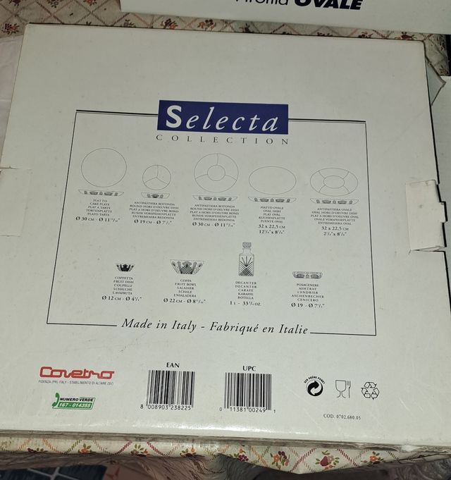 Vassoio Selecta in vetro trasparente