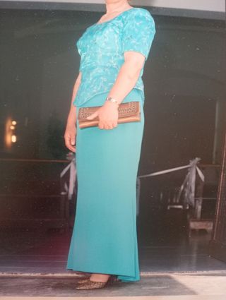 Traje madrina turquesa