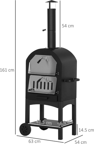 Forno per Pizza e Barbecue a Carbone Portatile, Fo