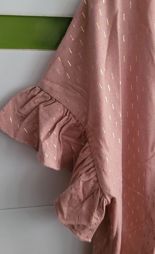 Blusa Tintoretto rosa M - brillos dorados