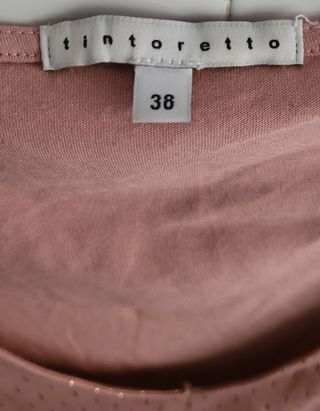 Blusa Tintoretto rosa M - brillos dorados