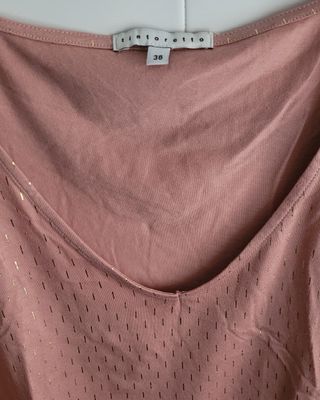 Blusa Tintoretto rosa M - brillos dorados