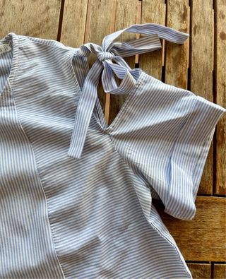 Blusa rayas hombros descubiertos XS