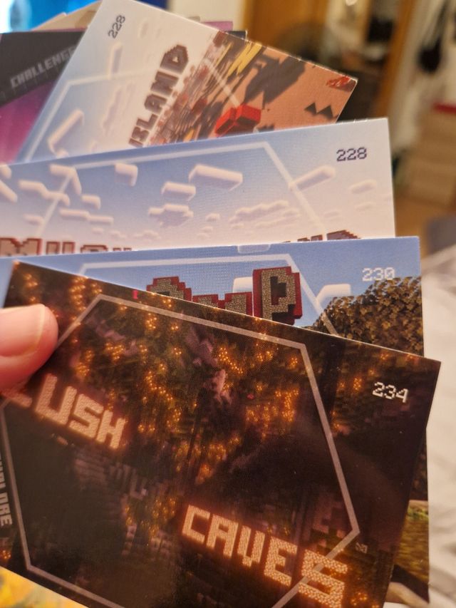 Cartas coleccionables Minecraft challenges. 