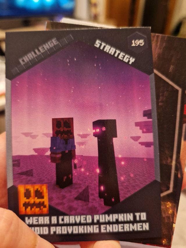 Cartas coleccionables Minecraft challenges. 