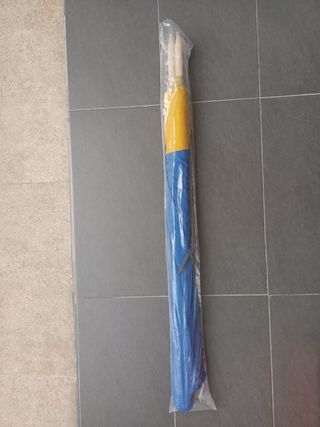Parasol playa plegable azul-amarillo
