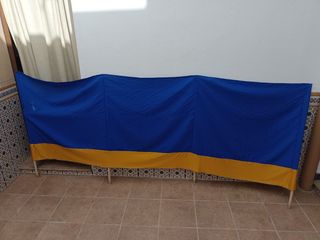 Parasol playa plegable azul-amarillo