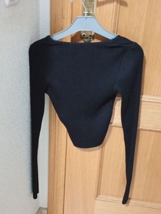 Top negro Zara manga larga