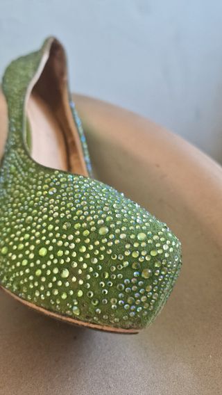 Zapatos tacón aguja, plataforma, swaroski
