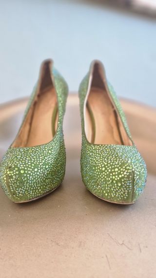 Zapatos tacón aguja, plataforma, swaroski
