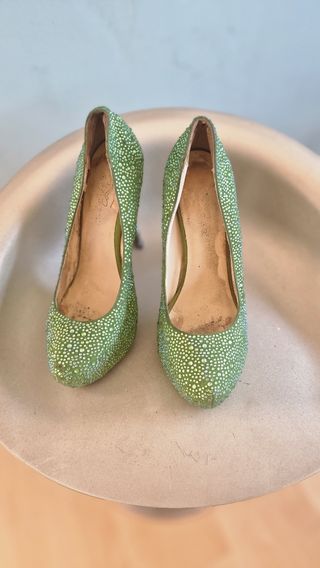 Zapatos tacón aguja, plataforma, swaroski