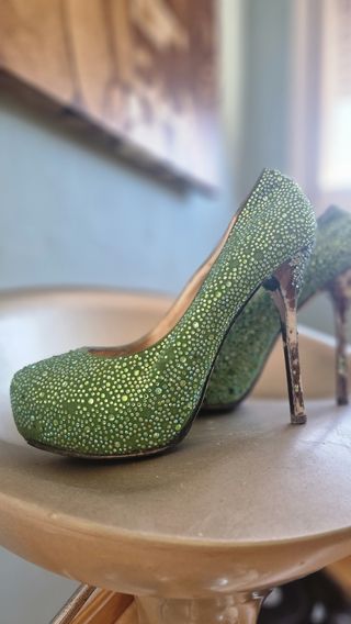 Zapatos tacón aguja, plataforma, swaroski