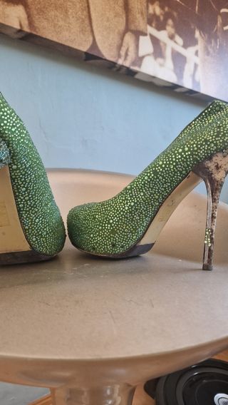 Zapatos tacón aguja, plataforma, swaroski