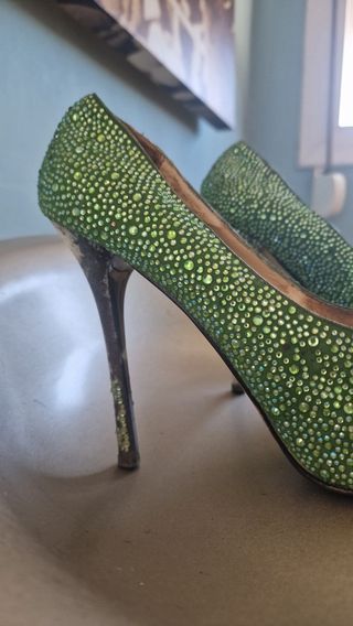 Zapatos tacón aguja, plataforma, swaroski