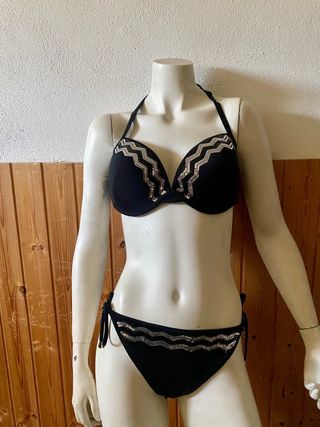 Bikini Calzedonia nero e argento