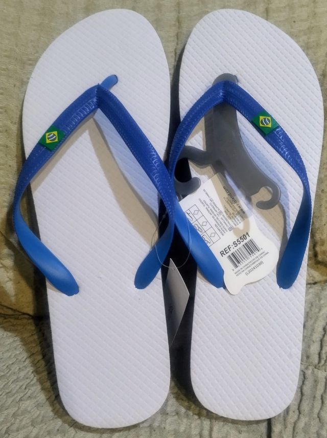 Chanclas Brasil 45 - Azul y Blanco