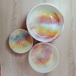 3 Grattugie in Ceramica Multicolore da 12cm, 15cm e 19cm