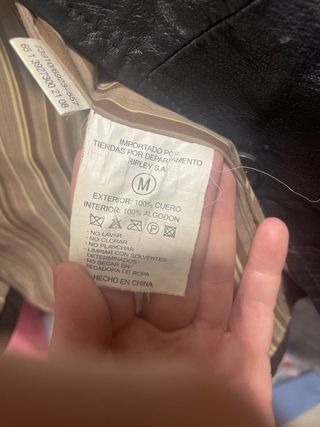 Chaqueta cuero negra MK Collection M