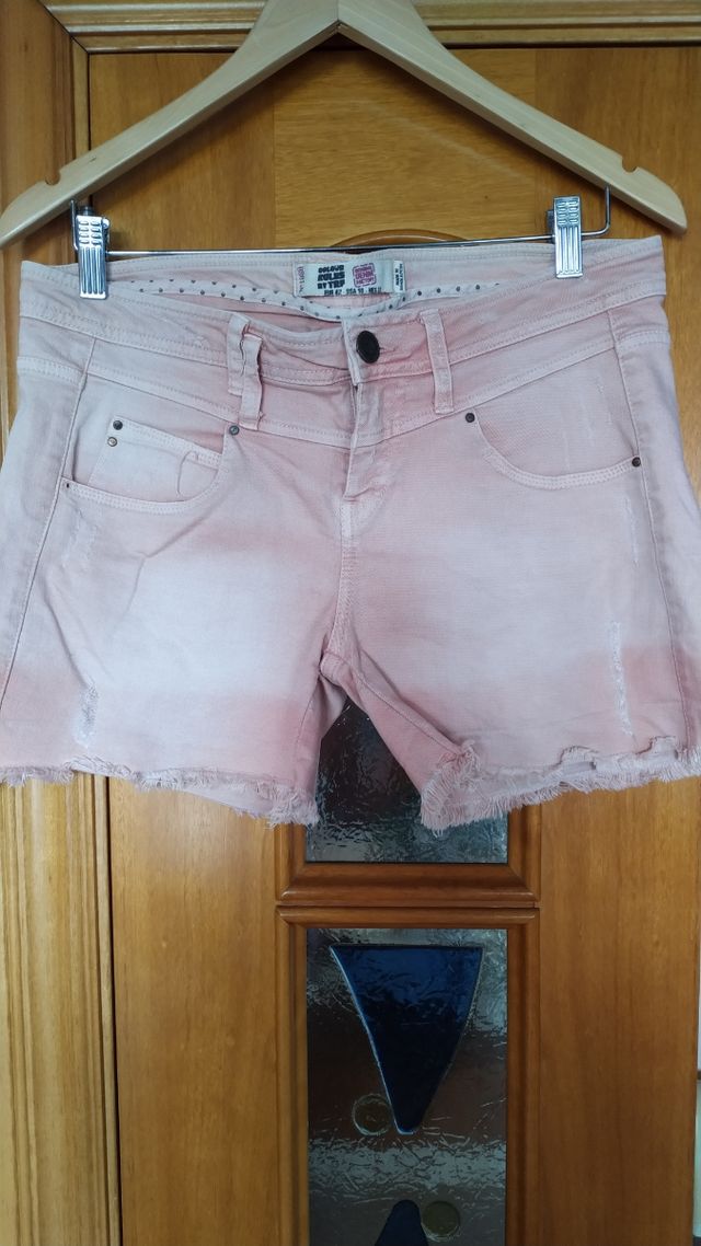 Shorts vaqueros rosa mujer
