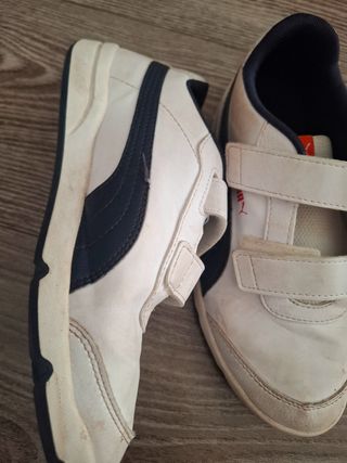Zapatillas Puma blancas y azules - 35
