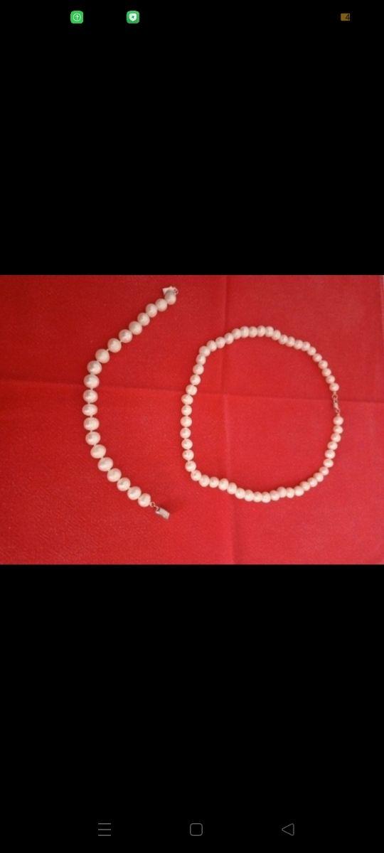 Collana e bracciale perle bianche