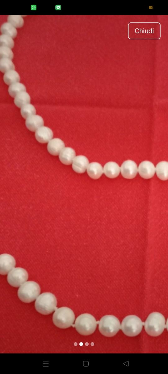 Collana e bracciale perle bianche