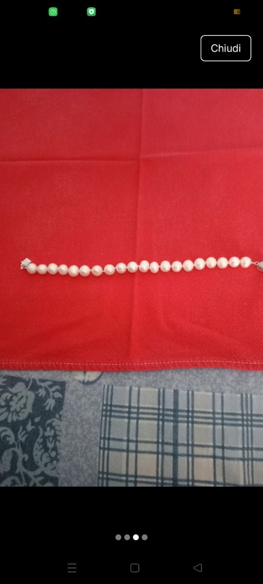 Collana e bracciale perle bianche